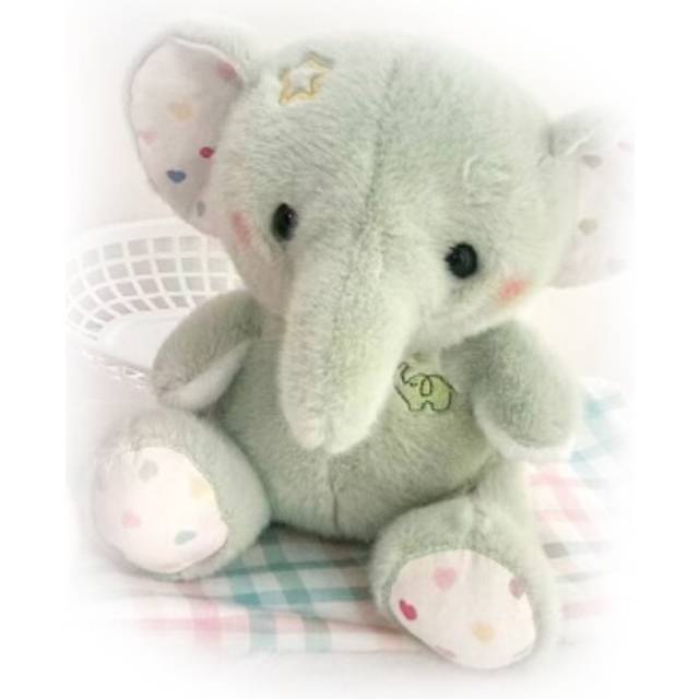 (Green) Colorful Elephant Plush Toy Stuffed Animal Doll Cartoon Home Decoration Gifts