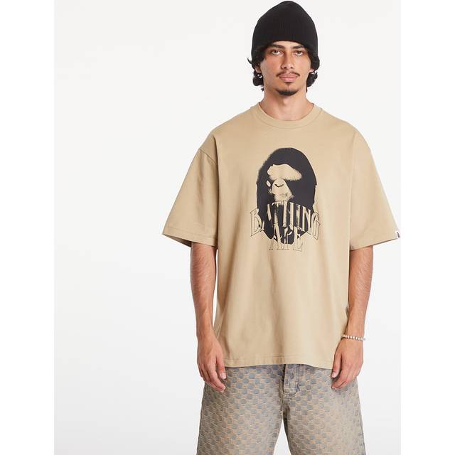 T-shirt A BATHING APE Spray Print Logo Relaxed Fit Short Sleeve Tee Beige XXL (XXL)