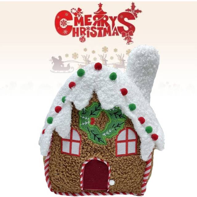 Festive Gingerbread Christmas House Plush Toy Doll Room Decorationgirl Gift