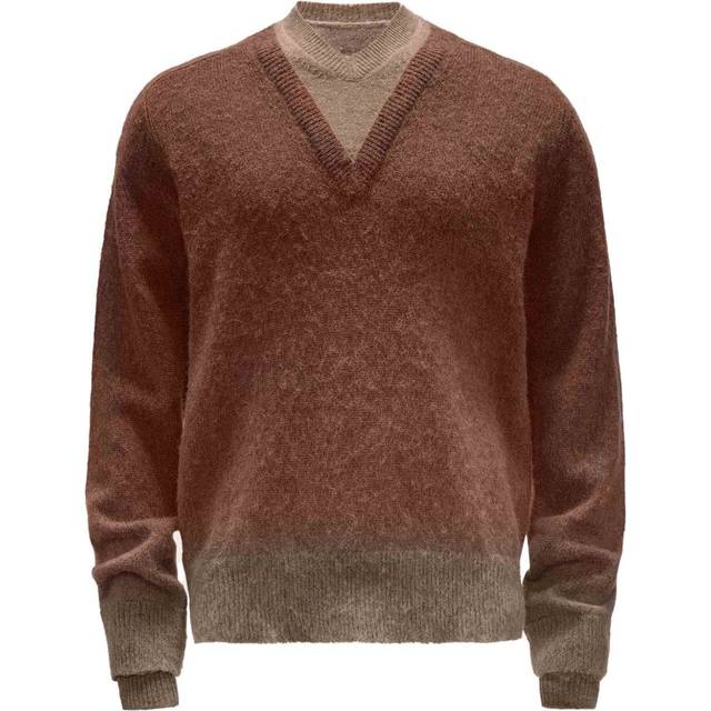 JW Anderson - V-neck wool jumper - men - Merino/Alpaca - M - Brown