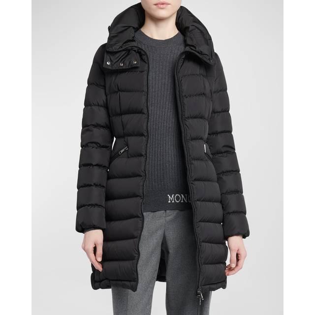 Flammette Long Puffer Coat - BLACK - 2 (Medium)