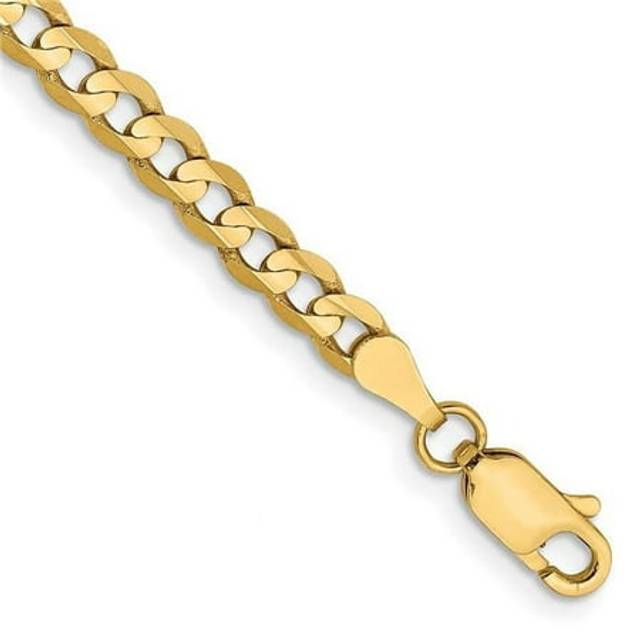 Quality Gold LCR100-8 14K Yellow Gold 3.8 mm Open Concave Curb Chain 8 in. Bracelet