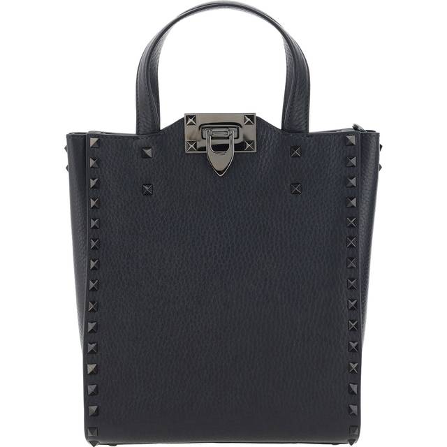 Rockstud Shopper Small Tote Bag - Black