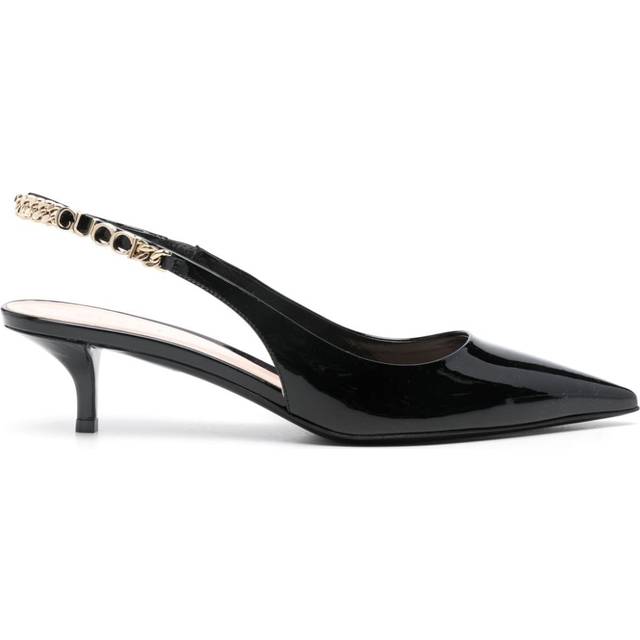 Gucci - Signoria 45mm slingback pumps - women - Calf Leather/Calf Leather/Patent Calf Leather - 41 - Black