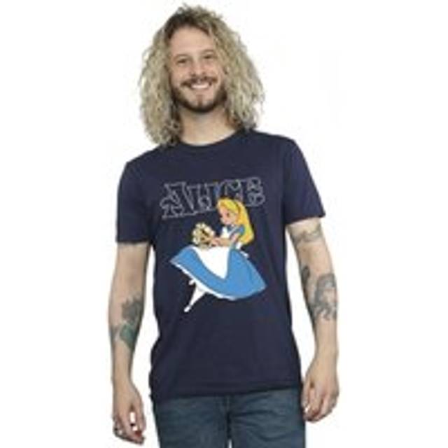Alice In Wonderland Flowers T-Shirt - Navy - 5XL