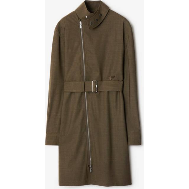 Burberry Zip Up Mini Dress in Kindle Melange - Olive. Size 2 (also in 0, 6). (2)