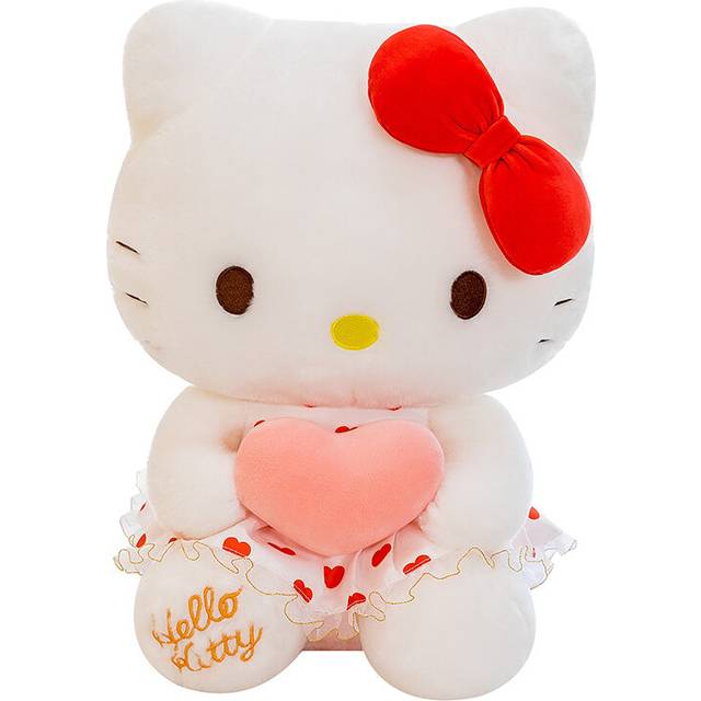 (50cm) Heart Love Hello Kitty Plush Toy Doll Pillow Skirt Bowknot Decoration Girl Gift