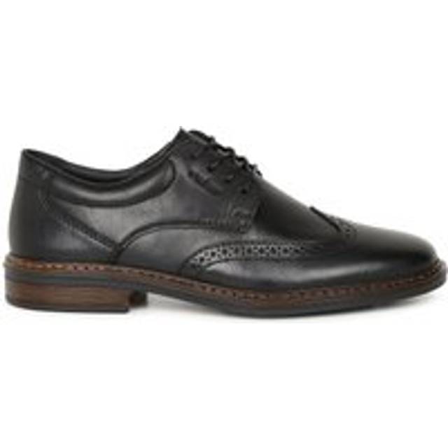 Rieker - Svarta snörskor i skinn storlek 43 - Black (43)