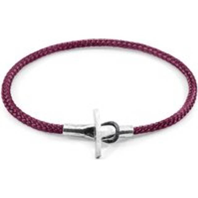 Cambridge Silver and Rope Bracelet - Purple - 23cm