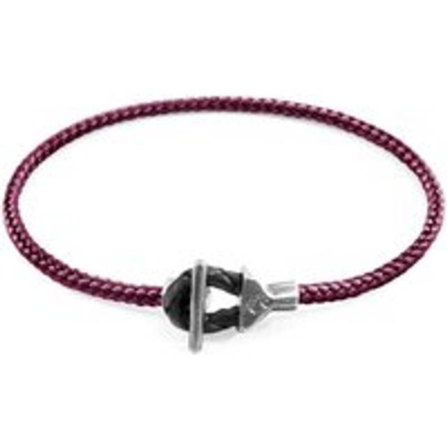Cullen Silver and Rope Bracelet - Purple - 23cm