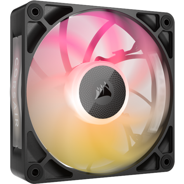 CORSAIR iCUE LINK RX120 MAX RGB 120mm Tjock PWM-Fläkt – Högt Statiskt Tryck – Välvda Magnetisk Lager – Enpack – Svart