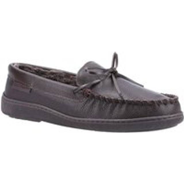 Hush Puppies Ace Leather Memory Foam Men's Slippers Men's | Slippers  | Brown  | UK Size 7