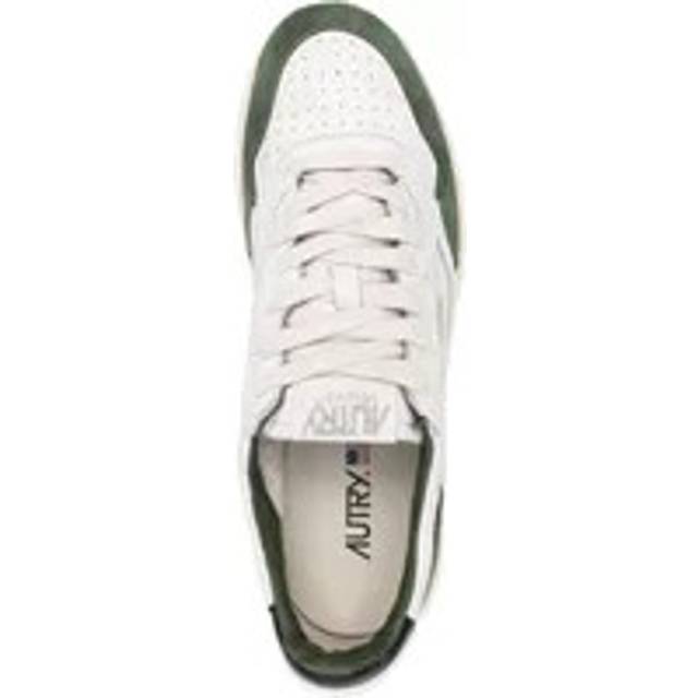 Autry, Sneakers, male, Multicolor, 6 UK, White Medalist Trainers with Green Suede