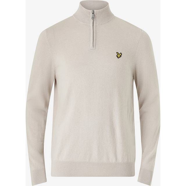 Lyle and Scott Mens Cove Cotton Merino Quarter Zip Jumper - Off-White - XX-Large