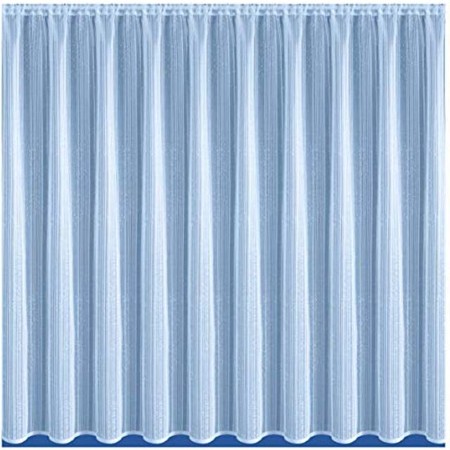 Maple Textiles Brilliant White Modern Stripe Net Curtain Slub Effect Textured Feel SOLD BY THE METRE (72''(183cm)Drop) (MT/TT/CN)