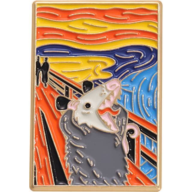 (QHXZ2156) Artistic Geometric Alluring Badge Style Brooches With Cartoon Characters In Rich Colors For Fashionable Men And Womens Accessory