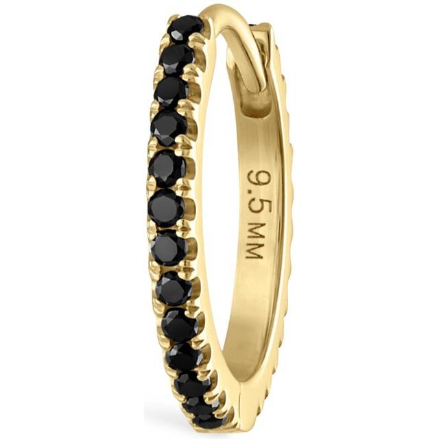 Maria Tash Black Diamond Eternity Single Hoop Earring - Gold - 9.5mm