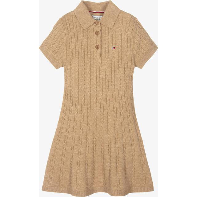 Tommy Hilfiger Kids' Cable Knit Jumper Dress, Hickory Heather