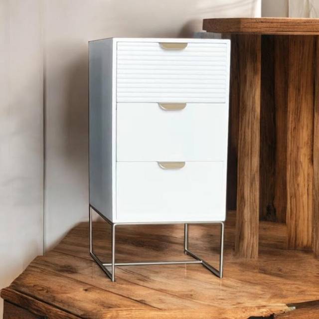 Fairmont Park Ahzaria 3 - Drawer Chest of Drawers White 63cm H X 30cm W X 24cm D