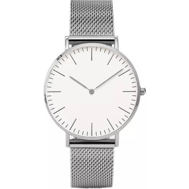 (Silver White) 2021 Top Brand Luxury Watches Women Stainless Steel Mesh Belt Watch Quartz