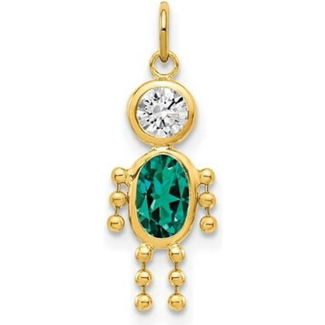 14K Yellow Gold May Boy Birthstone Charm