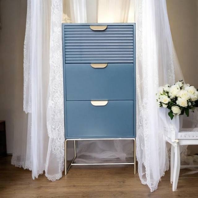 Fairmont Park Ahzaria 3 - Drawer Chest of Drawers Blue 63cm H X 30cm W X 24cm D