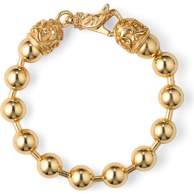 Emanuele Bicocchi - bead-chain bracelet - unisex - 24kt Gold Plated Sterling Silver - 18