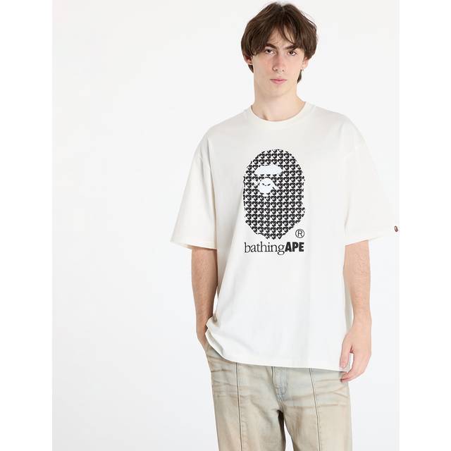 T-shirt A BATHING APE Sta Houndstooth By Bathing Ape Relaxed Fit Tee M Ivory XL (XL)