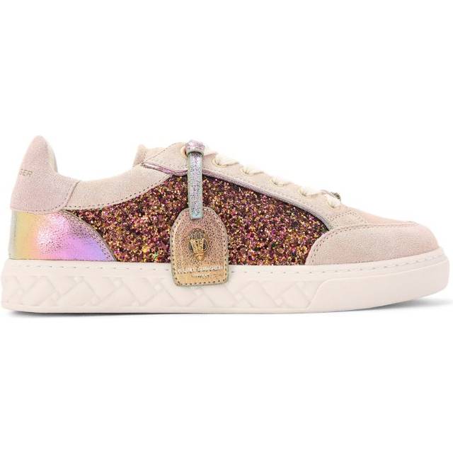 Kurt Geiger London Womens Blush Kensington Glitter-embellished Suede Trainers Eur 36 / 3 Uk Women - BLUSH
