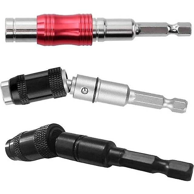 3Pcs magnetic pivot drill bit holder, 1/4 inch magnetic screw drill tip, 20 drill extender rotating screwdriver holder
