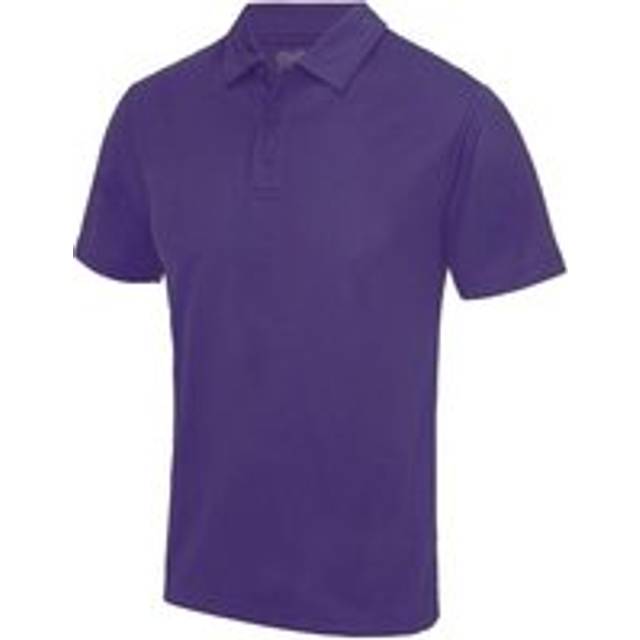 (M, Purple) Just Cool Mens Plain Sports Polo Shirt