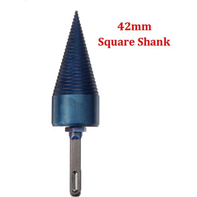 (42mm Round Shank) 32/42mm Nano Blue Coated HSS Firewood Splitter Drill Bit Wood Drilling Tools Chopper Breaker
