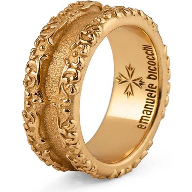 Emanuele Bicocchi - Arabesque double band ring - unisex - 24kt Gold Plated Sterling Silver - 21