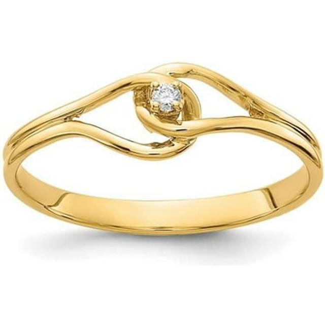 14K Yellow Gold Polished 0.02CT Diamond Fancy Ring Mounting - Size 6