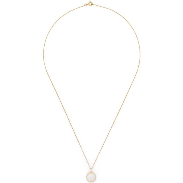 Aurelie Bidermann - 18kt yellow gold Chivor mini medallion necklace with diamonds - women - 18kt Yellow Gold/Diamond/Sapphire - One Size