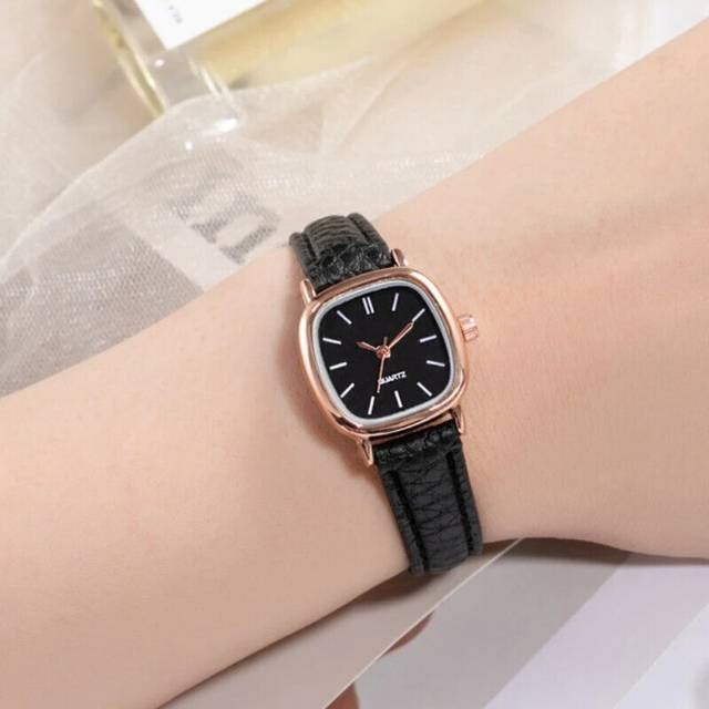 (Gold black 2) Retro Brown Women Watches Qualities Small Ladies Wristwatches Vintage