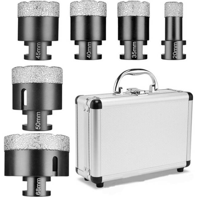 6 Pcs M14 Diamond Core Bits Set Vacuum Brazed Perforating Drill Bit Set 20/35/40/45/50/68mm Ceramic Marble Hole Saw