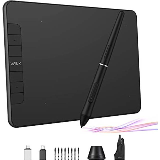 Graphics Drawing Tablet, VEIKK VK640 6 ? 4 Inch Digital Drawing Pad with Battery-Free Pen 6 Shortcut Keys Tilt Function 8192 Levels Electronic Writing
