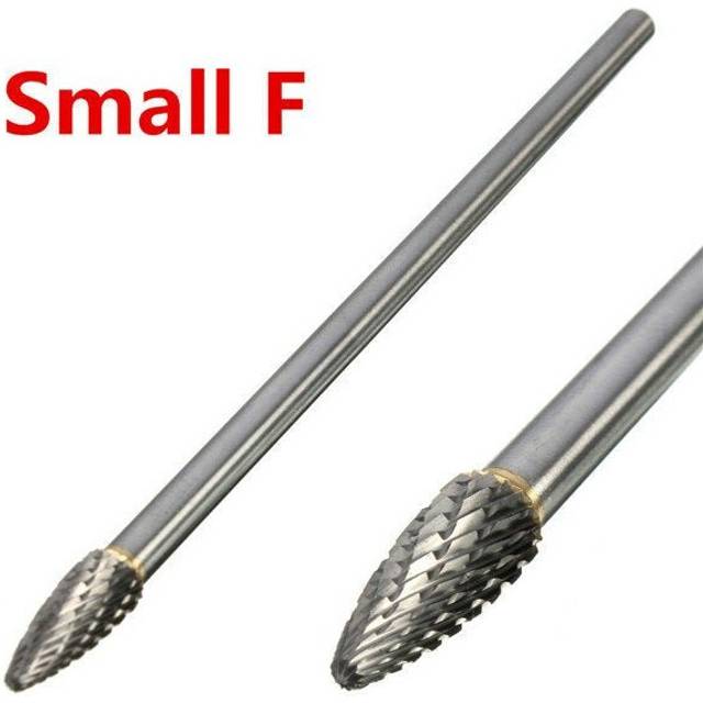 (Large F) Rotary Burr 1/4 Inch Shank 6 Inch Long Carbide Cutter CNC Engraving Bit For Dremel