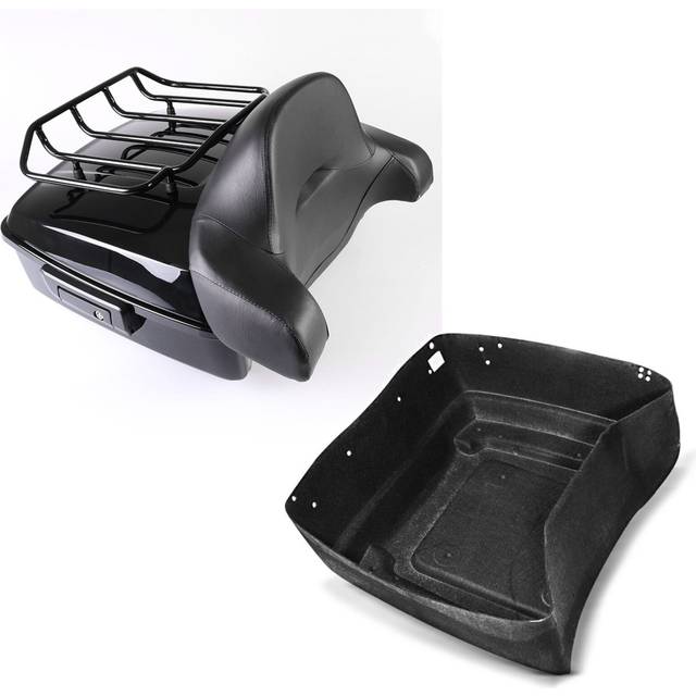 Set: Topcase Chopped passend für Harley Davidson Road Glide 15-22 CB3 schwarz Craftride + Innenverkleidung passend für Harley Davidson Road Glide 15-22 Topcase King Tour Pak Craftride
