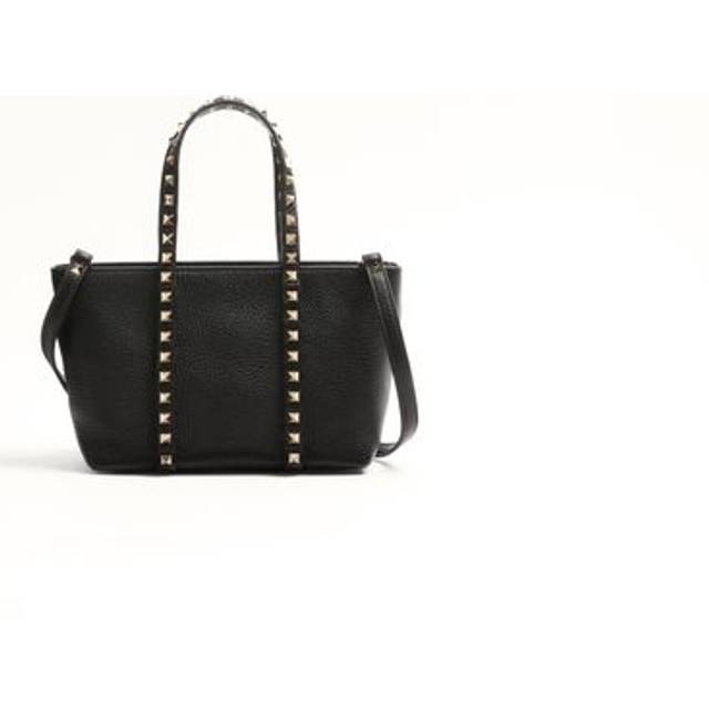 Valentino Garavani Women&#39;s Leather Mini Rockstud Tote Bag in Black | 6W2B0R05VSF (One Size)