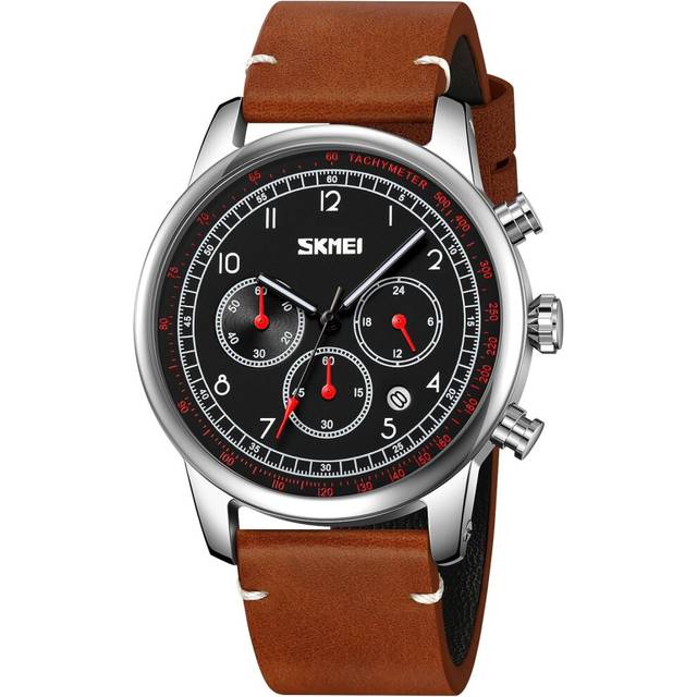 VEANXIN Business Mens Watch Chronograph Quartz Watches for Men Date Leather Strap Luminous Casual Male Wristwatch Waterproof