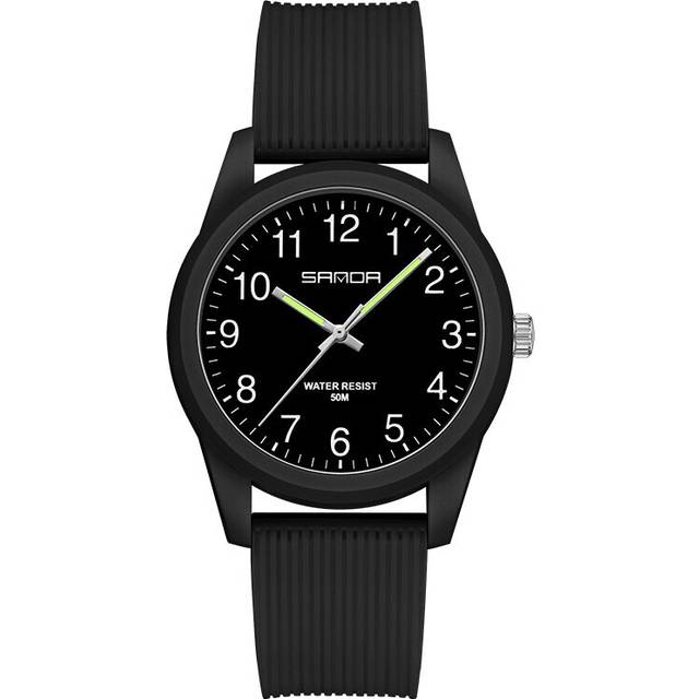 (all black small) Fashion Simple Quartz Sport Watches Japan Original Battery Quartz Wristwatch Women Man Watches Waterproof SANDA Clock Watches