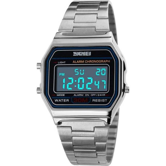 VEANXIN Men's Square LED Digital Multifunction Sports Watches Men Women's Gold Silver Electronic Stainless Steel Waterproof Watch