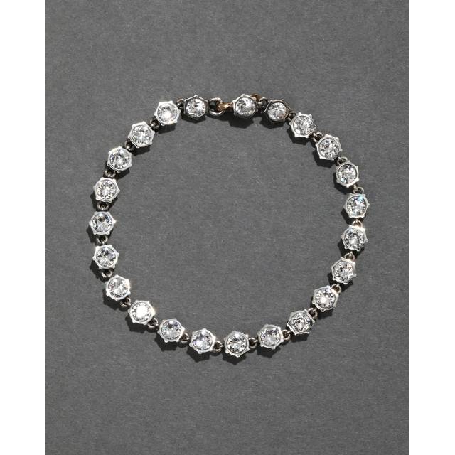 Alexis Bittar Sterling Silver & 14K Gold Small Crystal Tennis Bracelet in Gold/Silver | Statement Jewelry from Alexis Bittar (One Size)