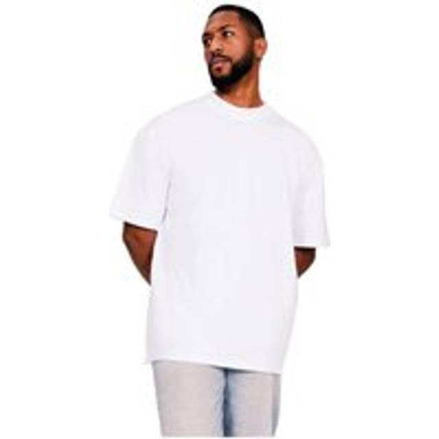 (M, White) Casual Classics Mens Ringspun Cotton Extended Neckline Tall Oversized T-Shirt