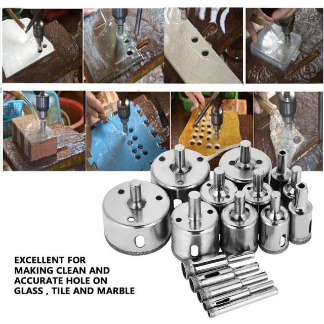 Set Of 16 Diamond Hole Saw Boxes For Tile Holes - 6 - 50Mm Glass Drill Bits
