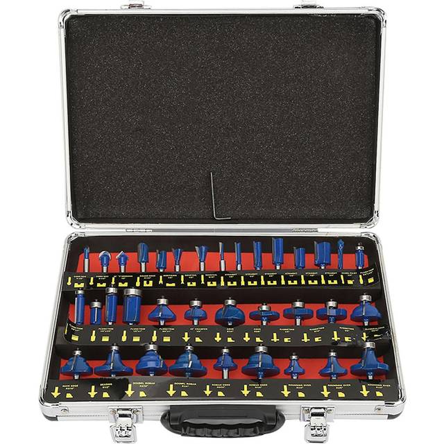 35pcs 1/4 Router Bits Set Professional Shank Tungsten Carbide Router Bit Blue