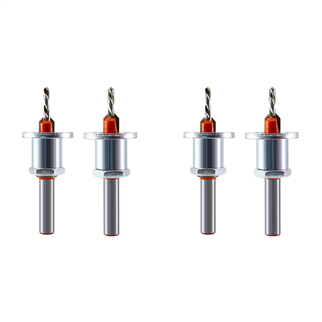 4 Pack 8mm Metal Countersink with Depth Stop, Metal Drilling Wood Drill Bits for Woodworking, Plastic, Drilling