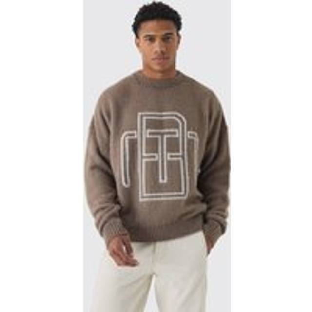 Fluffy Knit BM Jumper - Beige - XL